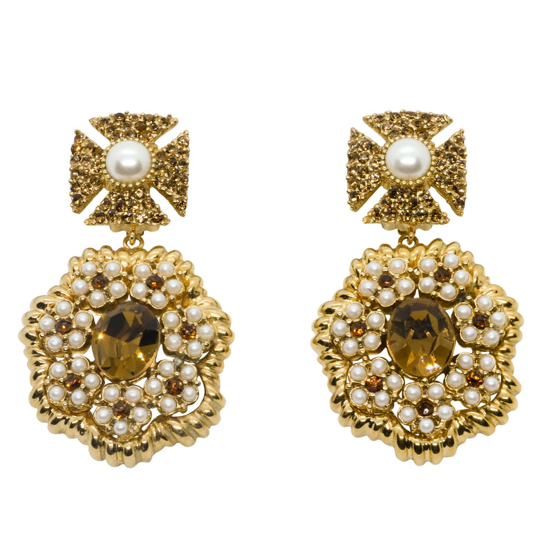 Lady Margerita Statement Earrings - Smoked Topaz - Sold Out