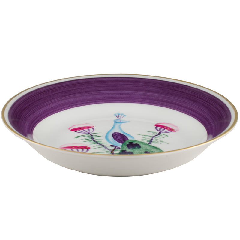 Peacock Pudding & Cereal Bowl Set Amethyst Purple