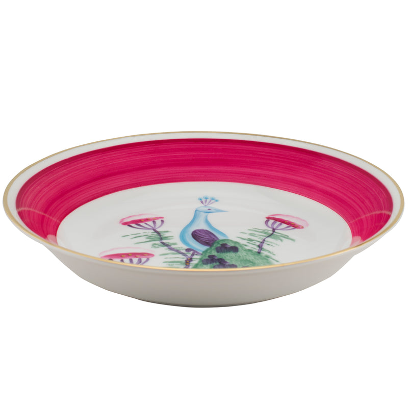 Peacock Pudding & Cereal Bowl Set Fuchsia Pink
