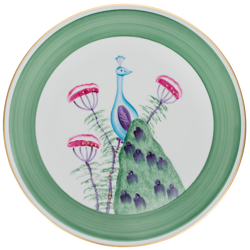 Peacock Charger, Presentation Plate Set Emerald Green
