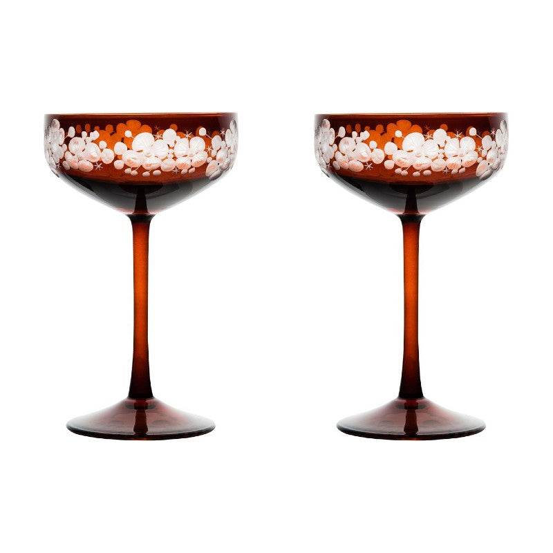 Isadora Champagne Saucer - Toffee Brown Pair