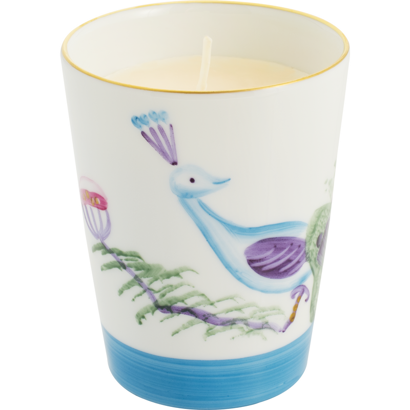 Peacock Candle - Turquoise Blue