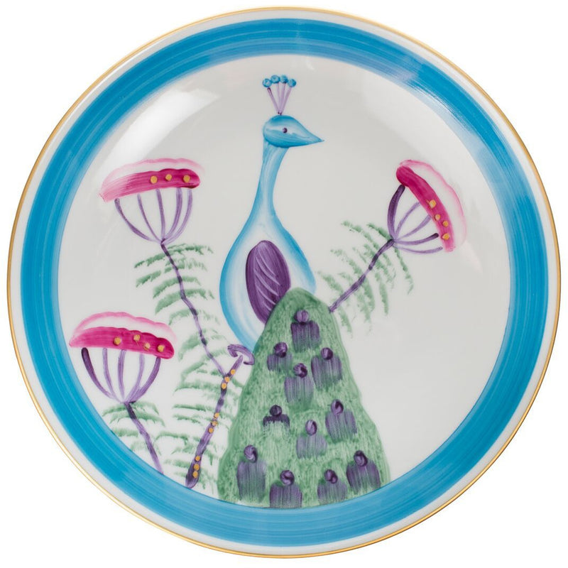 Peacock Cake, Starter, Cheese Plate Set Turquoise Blue
