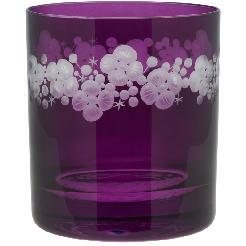 Moira Lace Cap Hydrangea Double Old Fashioned Tumbler Amethyst