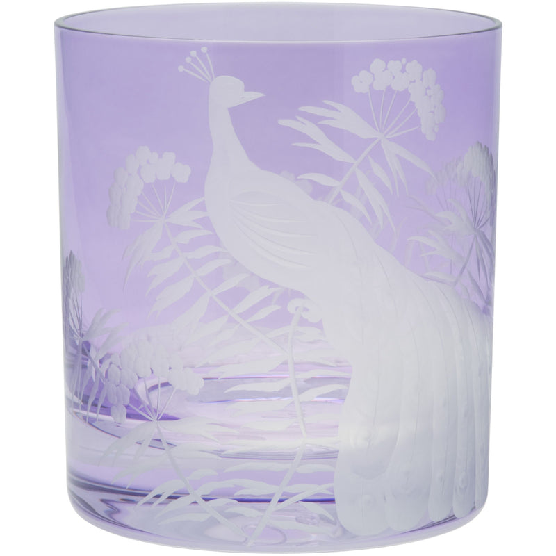 Moira Peacock & Blossom Double Old Fashioned Tumbler Violet