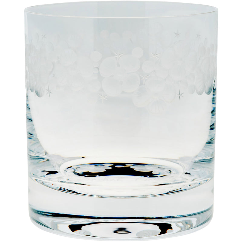 Moira Lace Cap Hydrangea Double Old Fashioned Tumbler Clear