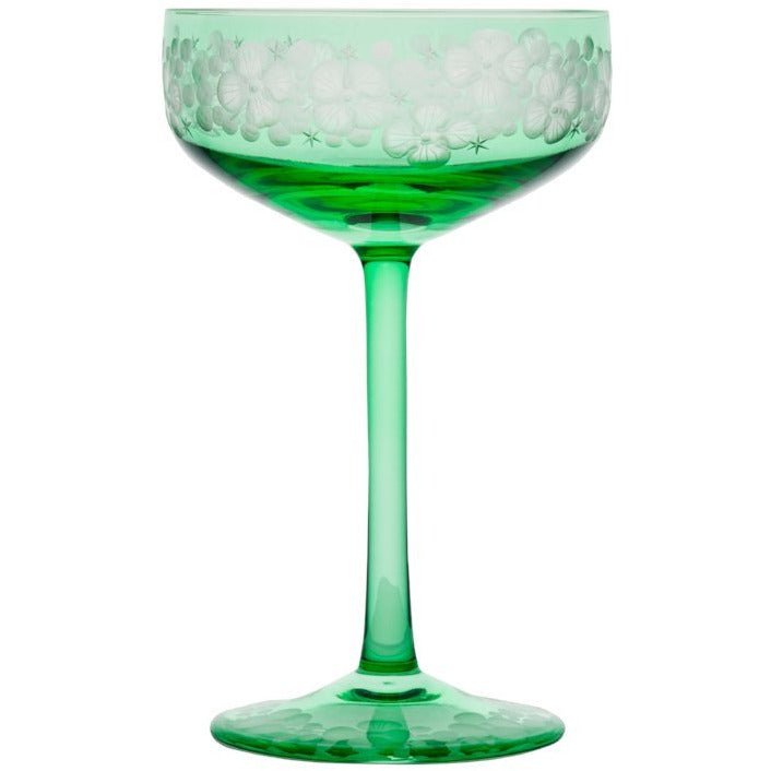Isadora Champagne Saucer Peridot Green