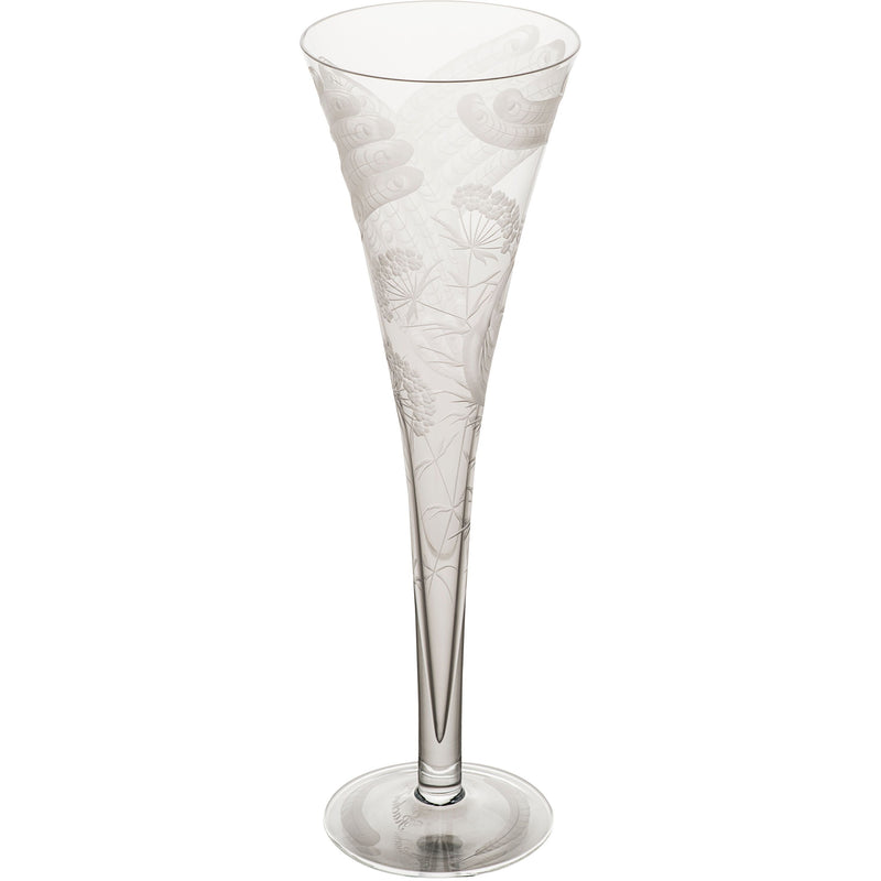 Peacock & Blossom Champagne Flute Set - Clear