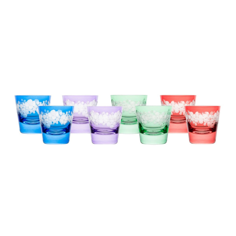 Tallulah Tipple Glass - Mixed Set Of 8 - Spring Colours