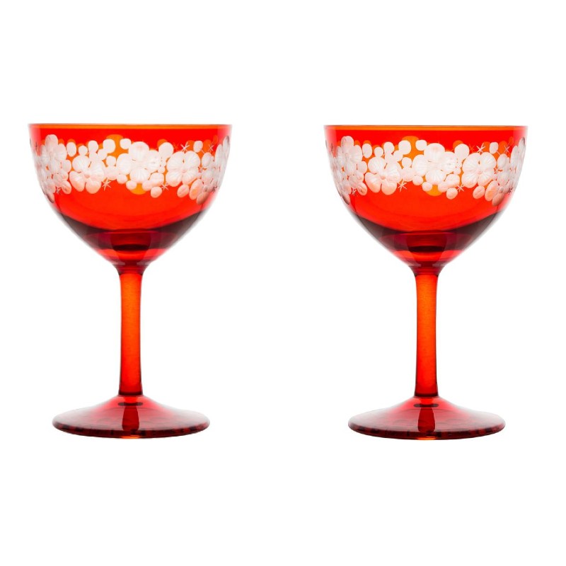 Cristobelle Champagne Saucer Pair - Burnt Orange