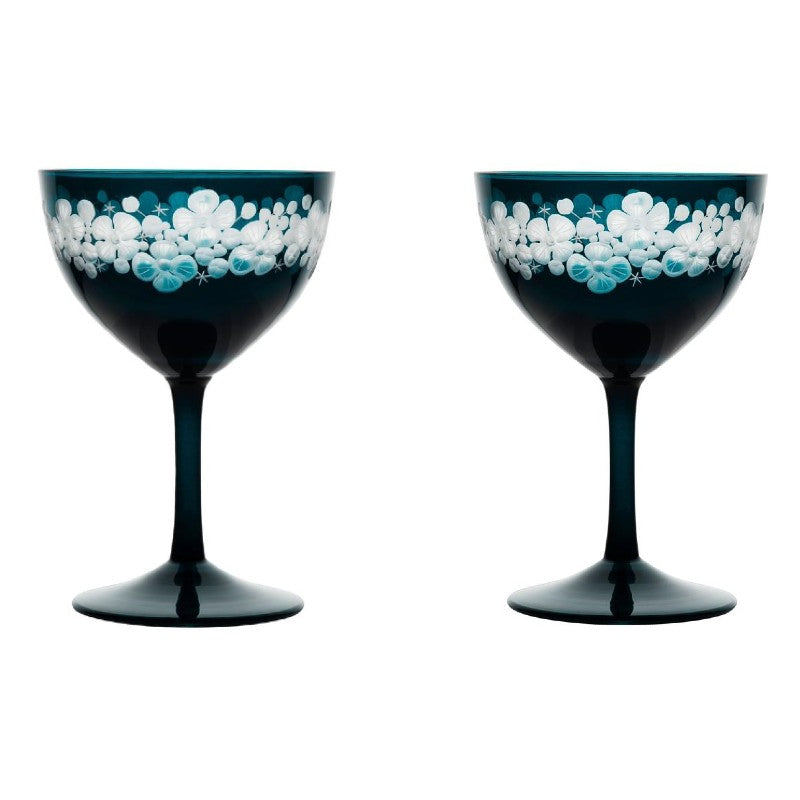 Cristobelle Champagne Saucer Pair - Peacock Blue