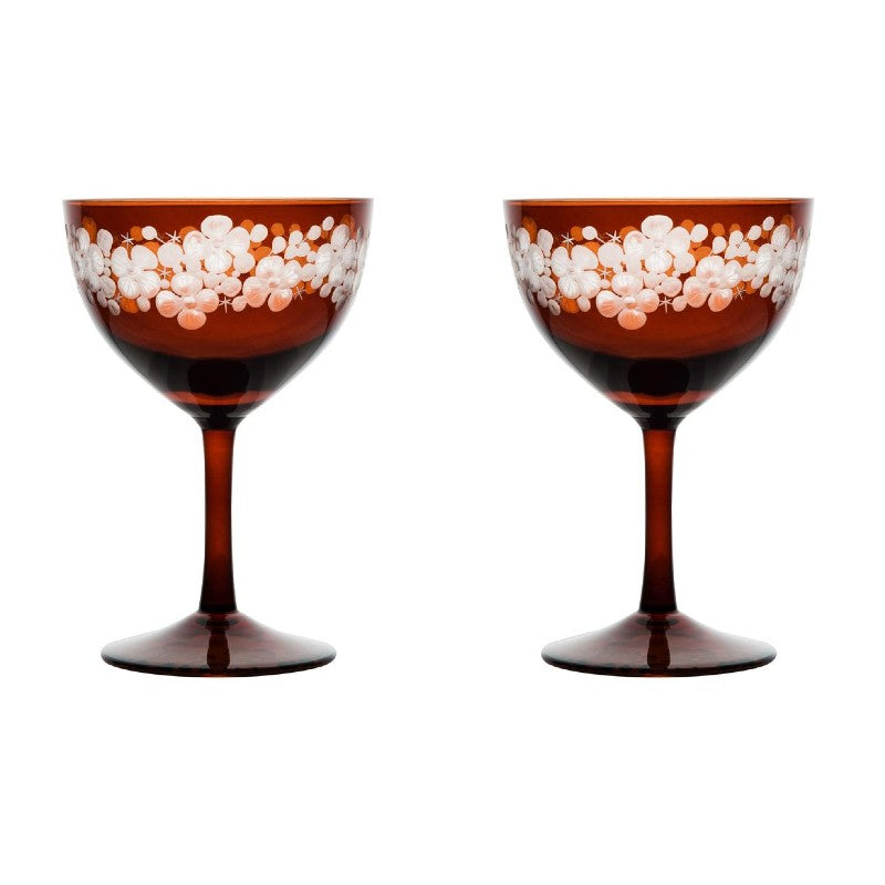 Cristobelle Champagne Saucer Pair - Toffee Brown