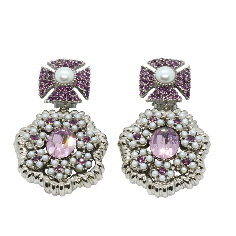 Lady Margerita Statement Earrings - Amethyst Purple - Sold Out