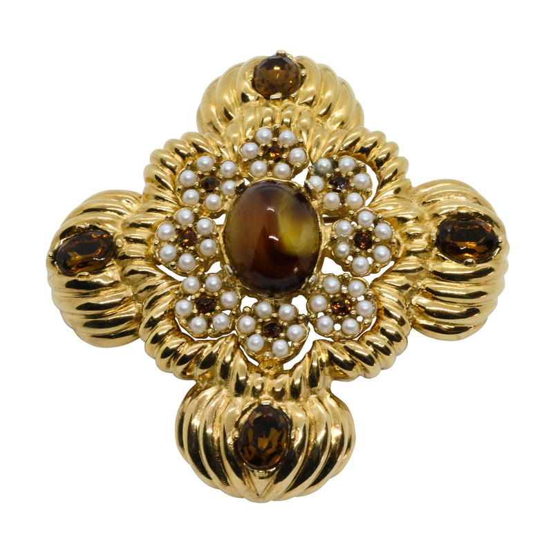 Lady Mari Pin / Brooch & Pendant - Tigers Eye - Sold Out