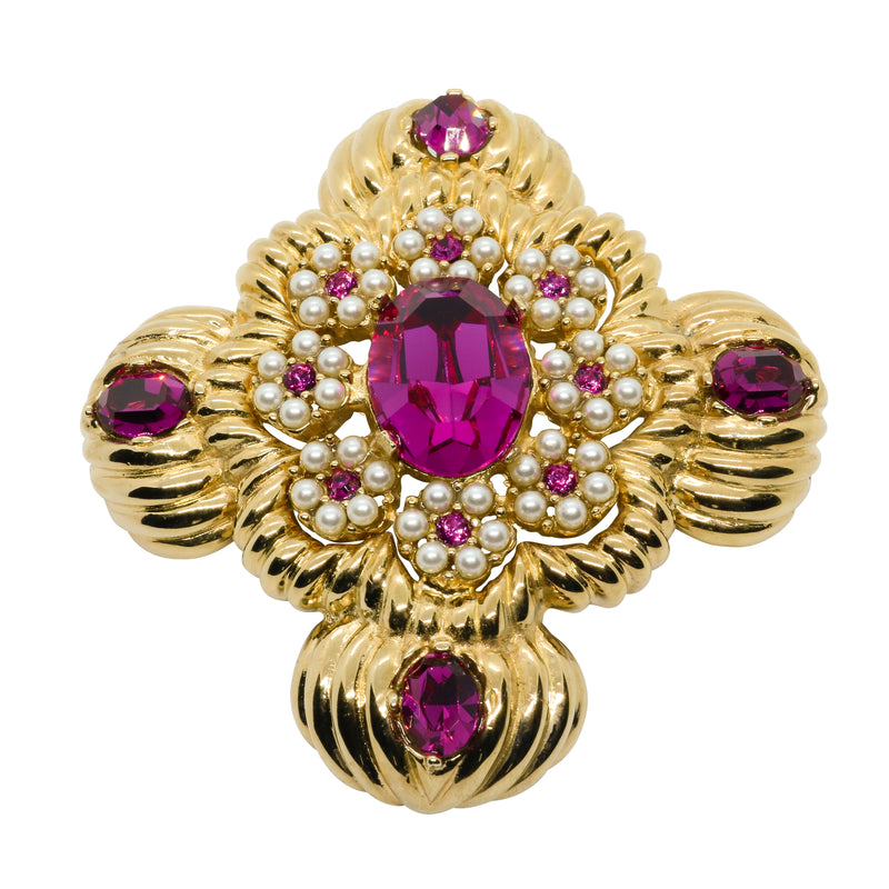 Lady Mari Pin / Brooch & Pendant - Fuchsia Pink - Sold Out
