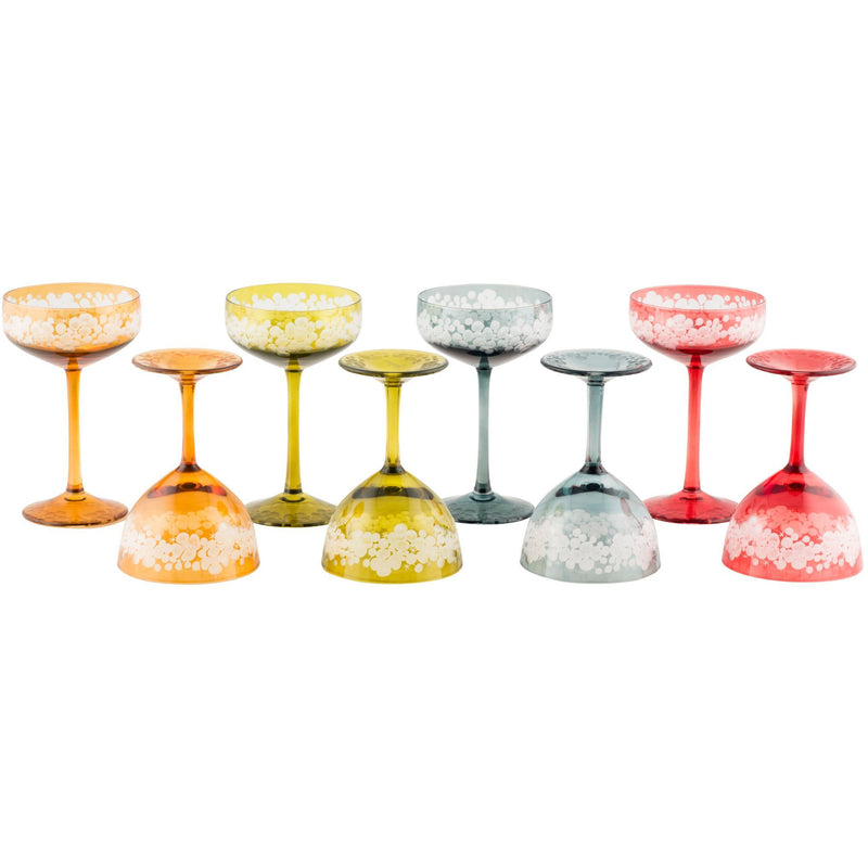 Isadora And Cristobelle Champagne Saucers - Set Of 8 - Autumn / Fall Colours