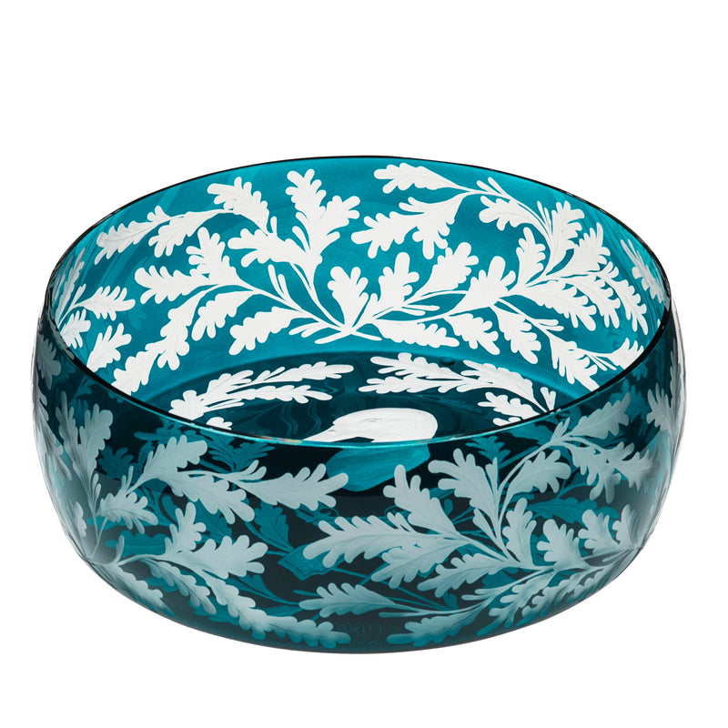 Crystal Bowl - Duck - Peacock Blue