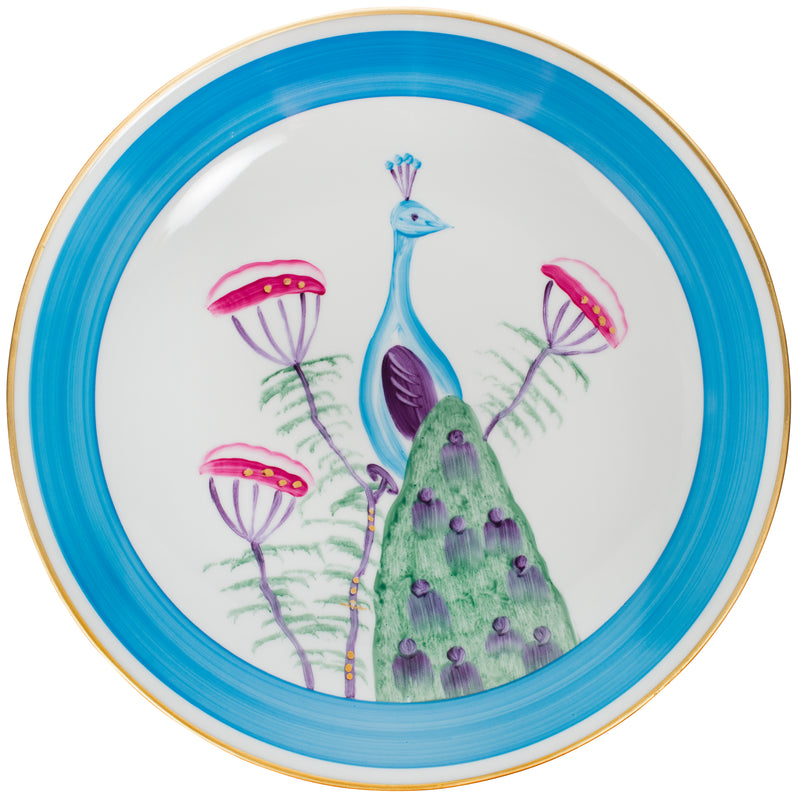 Peacock Dinner Plate Set Turquoise Blue