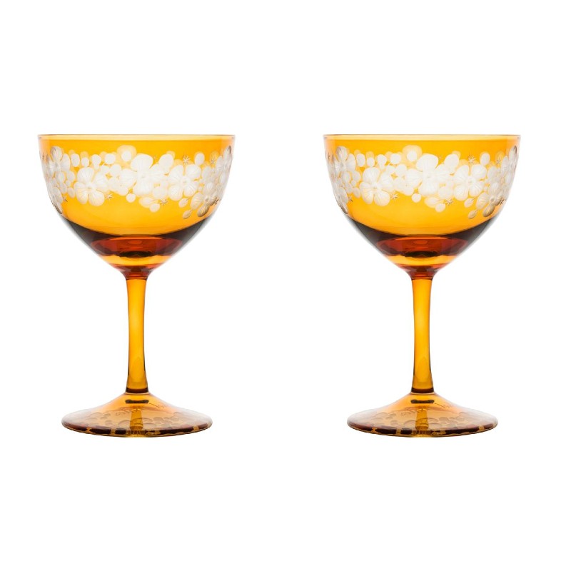 Cristobelle Champagne Saucer Pair - Amber