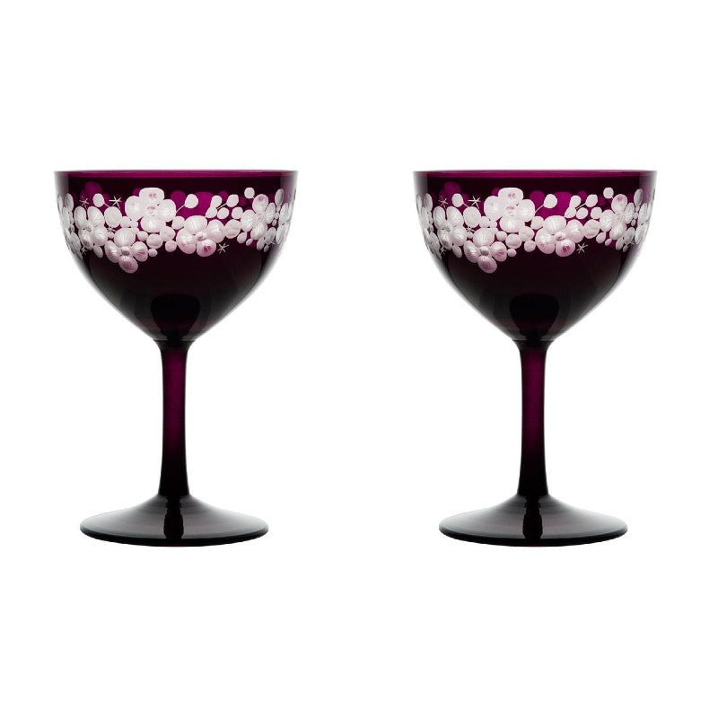 Cristobelle Champagne Saucer Pair - Amethyst