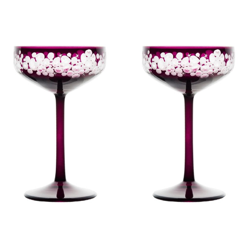 Isadora Champagne Saucer - Amethyst Pair