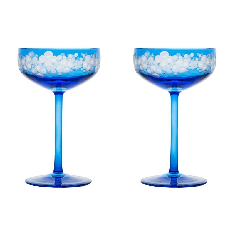 Isadora Champagne Saucer - Sky Blue Pair