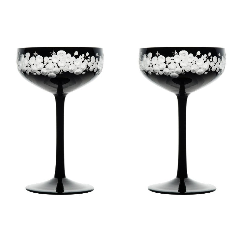 Isadora Champagne Saucer - Black Pair