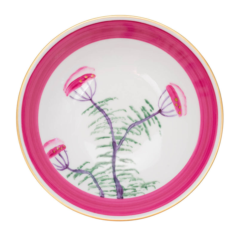 Peacock Soup Bowl Set Fuchsia Pink