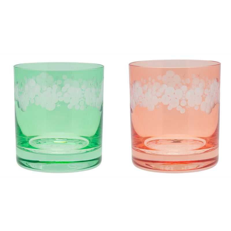 Moira Lace Cap Hydrangea Double Old Fashioned Tumbler - Mix Your Own Colours Set