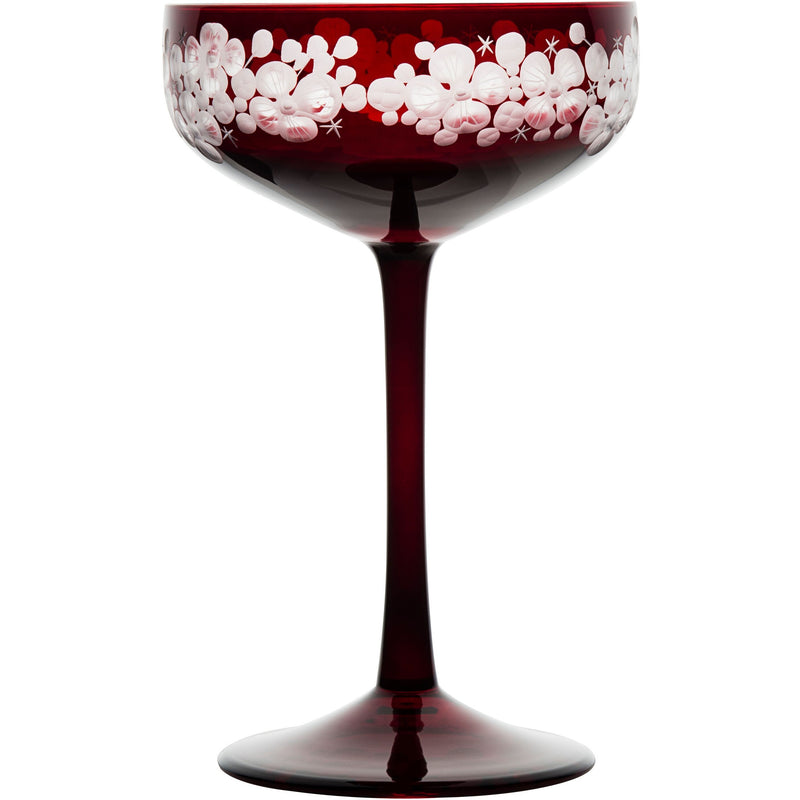 Isadora Champagne Saucer Ruby Red