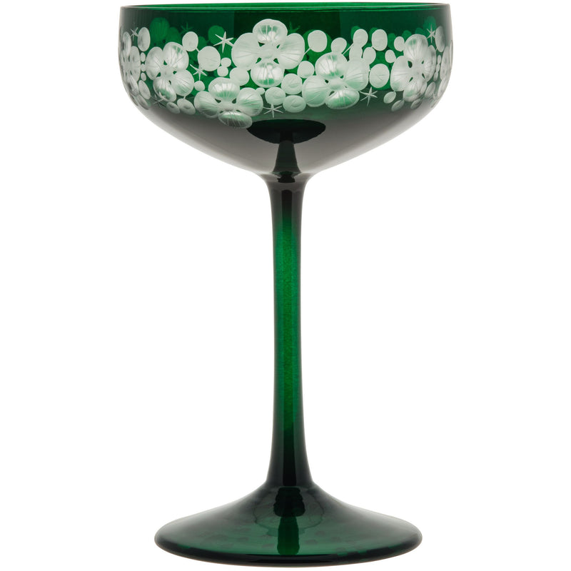 Isadora Champagne Saucer Bottle Green