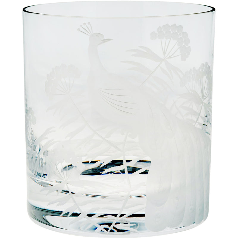 Moira Peacock & Blossom Double Old Fashioned Tumbler Clear
