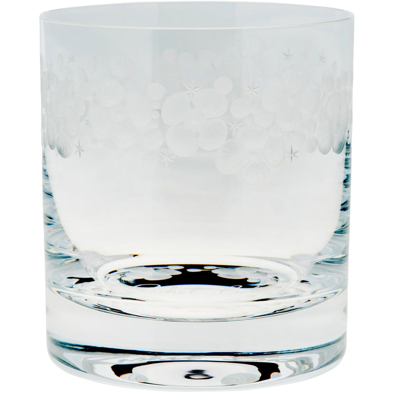 Moira Lace Cap Hydrangea Double Old Fashioned Tumbler Clear