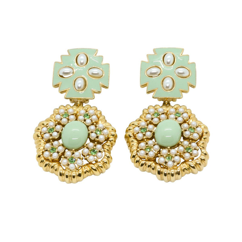 Lady Elena Statement Earrings - Mint Green - Sold Out