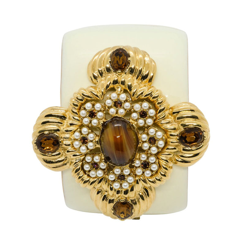 Lady Leonarda Cuff - Ivory & Tigers Eye - Sold Out