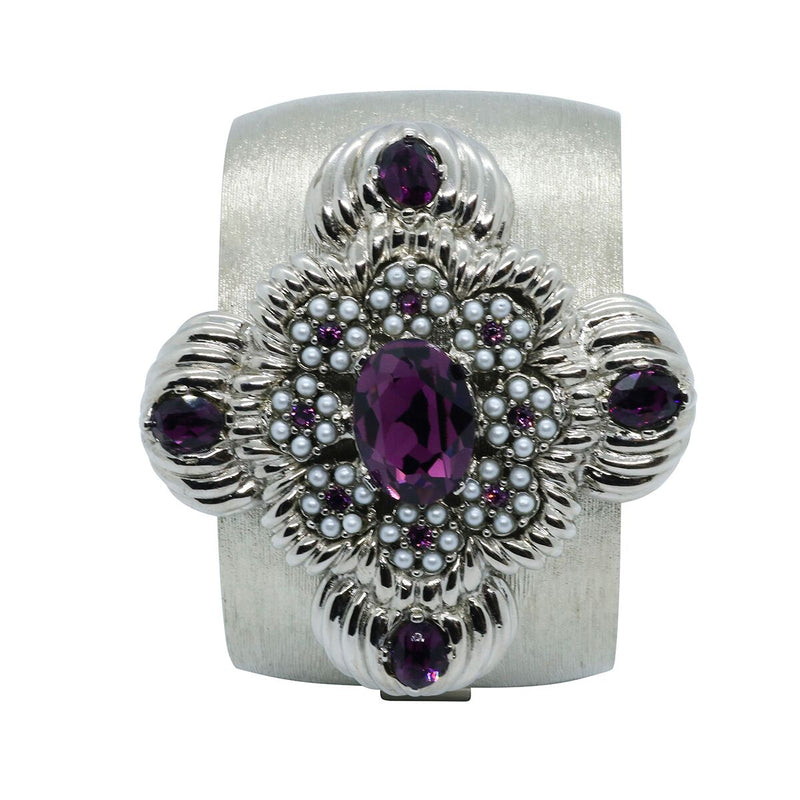 Lady Leonarda Cuff - Silver & Amethyst Purple - Sold Out