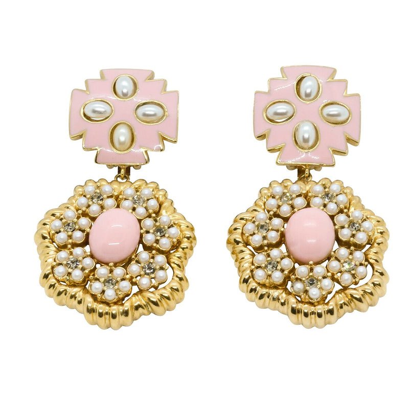 Lady Elena Statement Earrings - Rose Pink - Sold Out