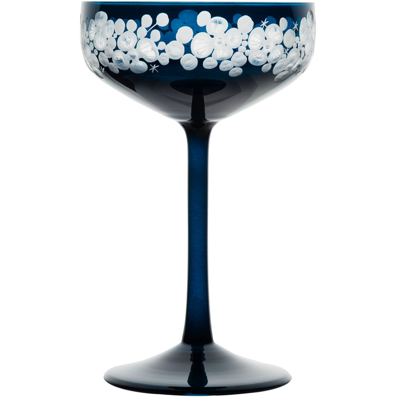 Isadora Champagne Saucer Peacock Blue