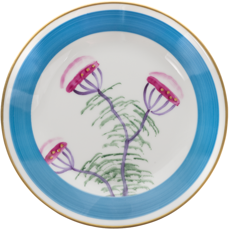 Peacock Bread, Side Plate Set Turquoise Blue