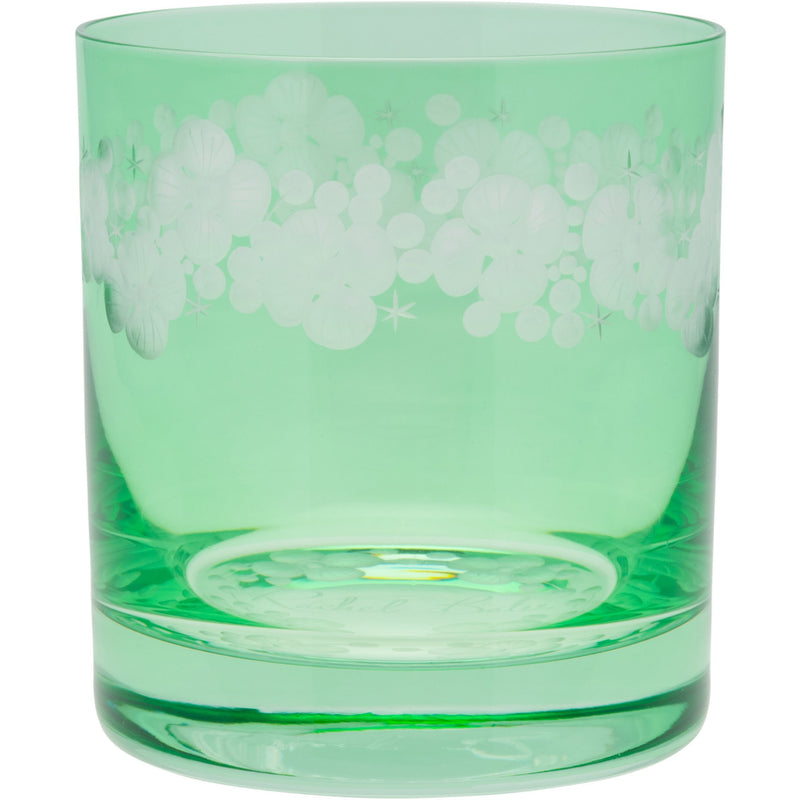 Moira Lace Cap Hydrangea Double Old Fashioned Tumbler Peridot Green