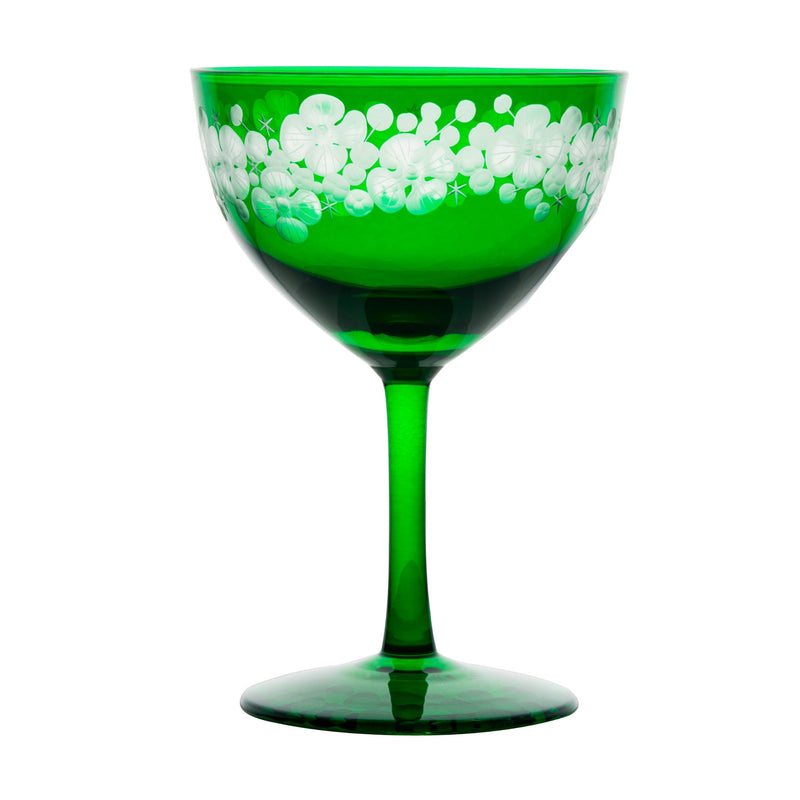 Cristobelle Champagne Saucer Emerald Green
