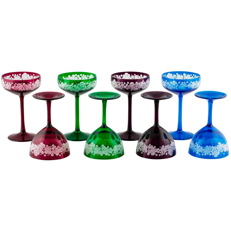 Isadora And Cristobelle Champagne Saucers - Set Of 8 - Summer Colours